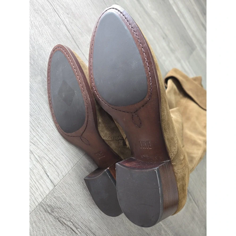 Frye Clara OTK Over The Knee Brown Leather Suede Boots Size 9M